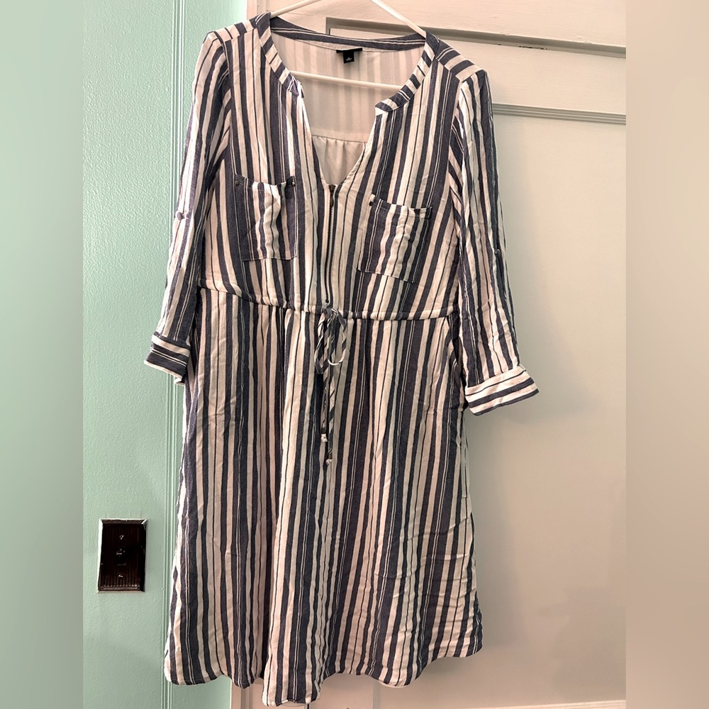 Torrid Blue & White striped dress size 0